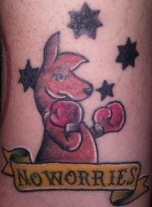 Australia Kangaroo No Worries tattoo