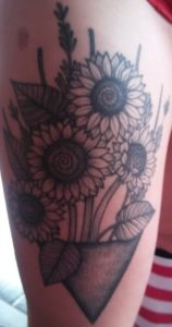 Sun Flowers Kerry Burke Hendersonville NC tattoo