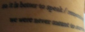 Litany of Survival Audre Lorde tattoo