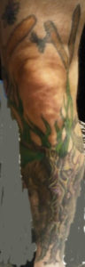 Rob Meyers Leg Sleeve Tattoo