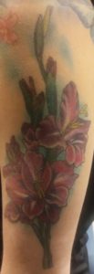 gladiolus flower tattoo