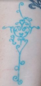 Blue Flower Stem Tattoo