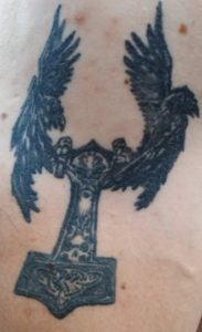 Thor's Hammer with Ravens Tattoo