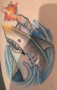 Shark with Laser Tattoo