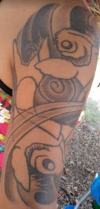 Coy fish sleeve tattoo