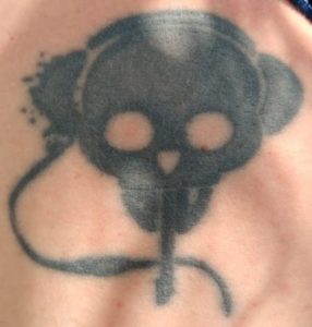 DJV skull tattoo