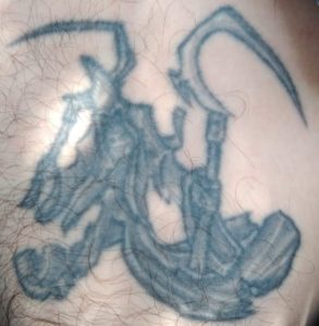Duel scythe grim reaper tattoo