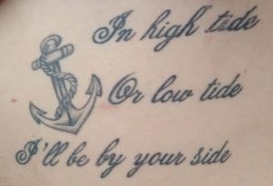 In high tide or low tide I'll be by your side tattoo