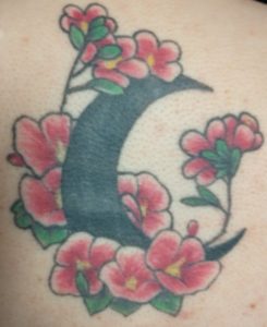 moon with the rose of sharon tattoo