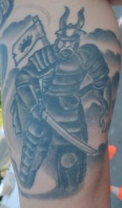 Samurai were bear flag tattoo