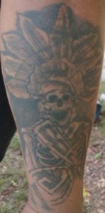 Aztec skull tattoo